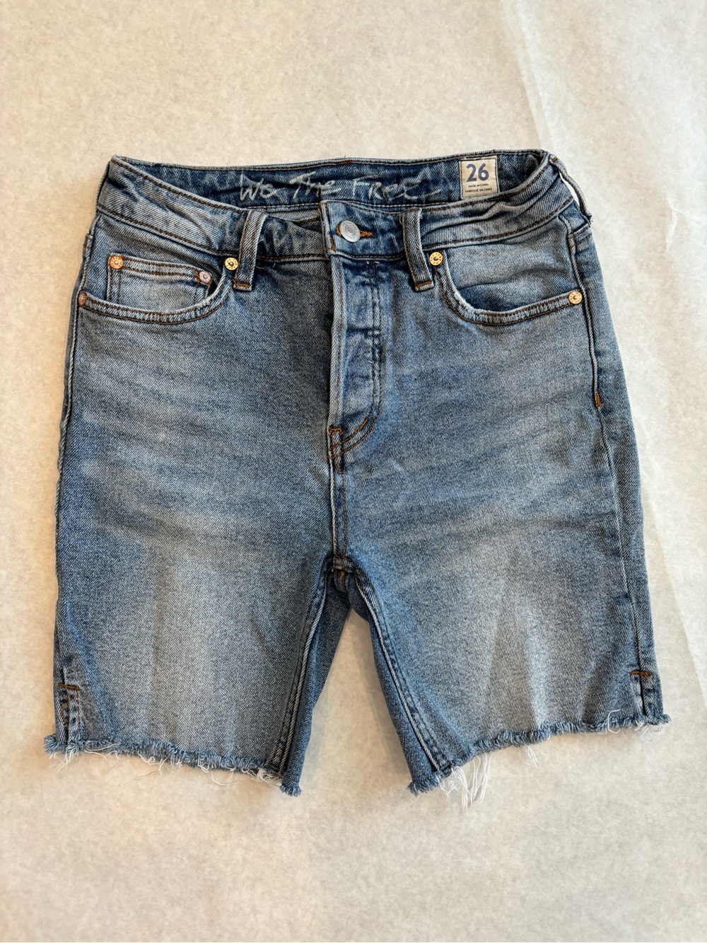 Free People We The Free High Waist Denim Bermuda Shorts size 26